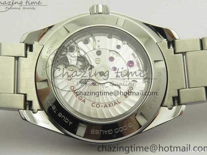 0224 FlexibleFit Aqua Terra 150M SS VSF 1:1 Best Edition Black Wave Textured Dial RG Hand on SS Bracelet A8500 Super Clone 8032